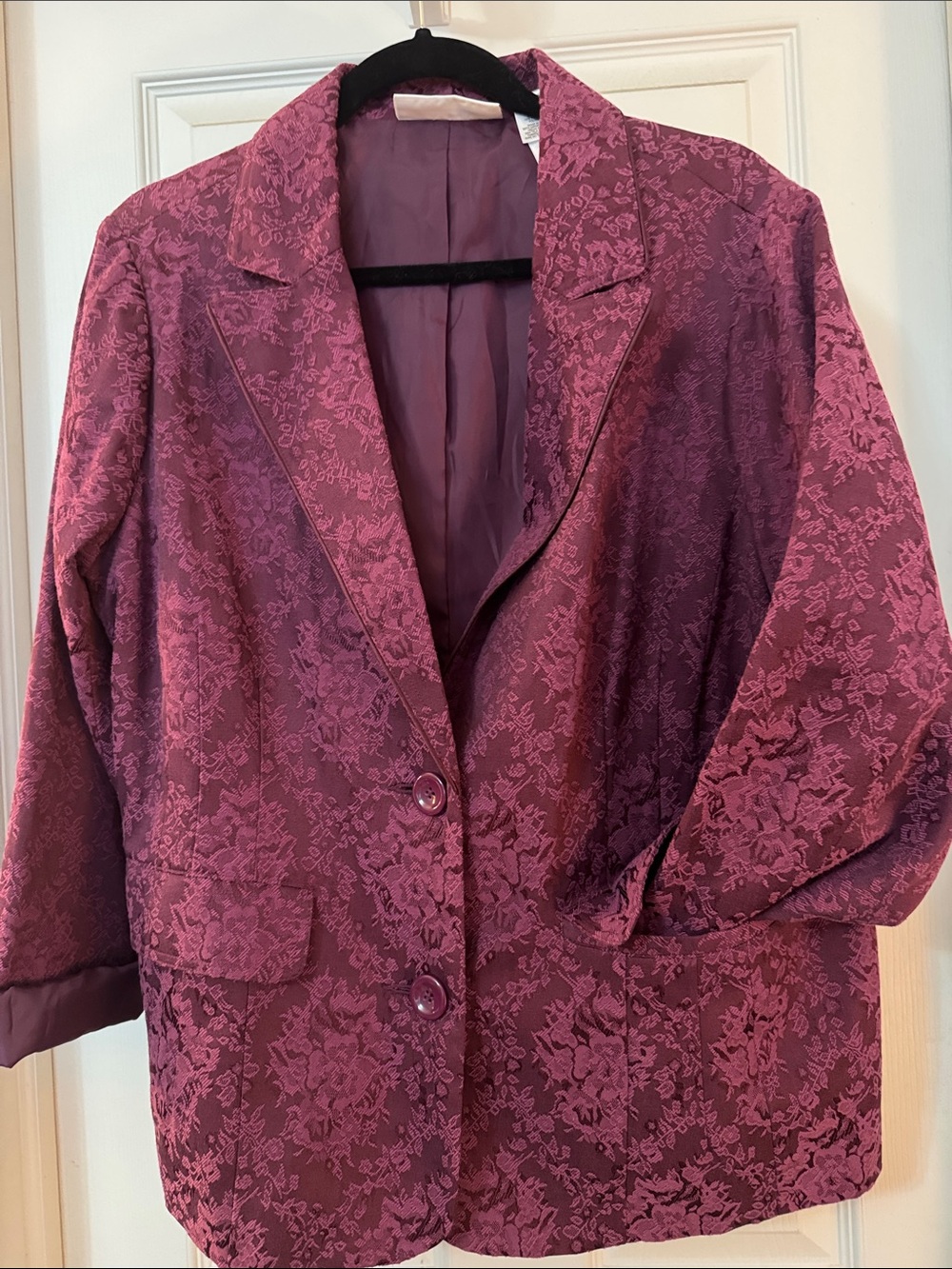 Textured Floral Blazer Jacket by First Issue Liz Clairborne